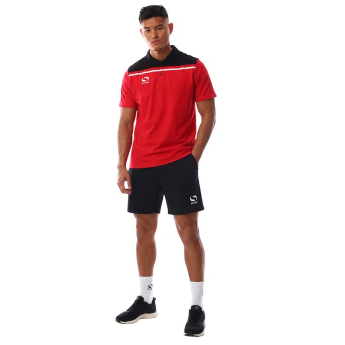 Sondico Polohemd met kraag voor heren (Rood, Zwart)