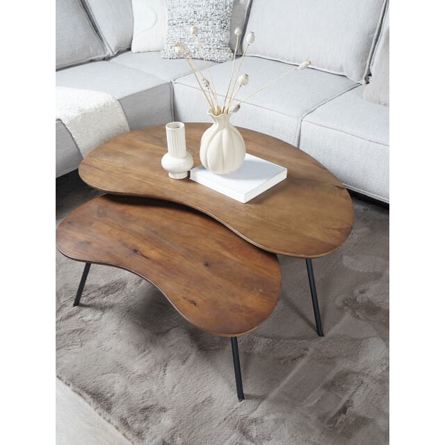 Salontafel Ludo Bruin - Organisch - Set van 2
