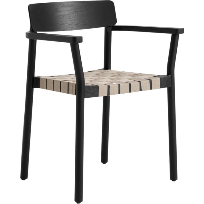 &Tradition Betty TK9 Armleunstoel - black - vlechtwerk natuur