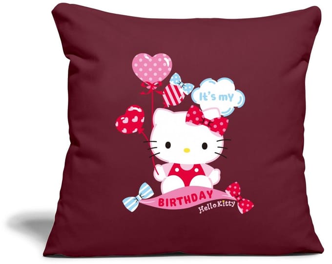 Hello Kitty Met Ballonnen Jarig Ontwerp Sierkussenhoes, 45 x 45 cm