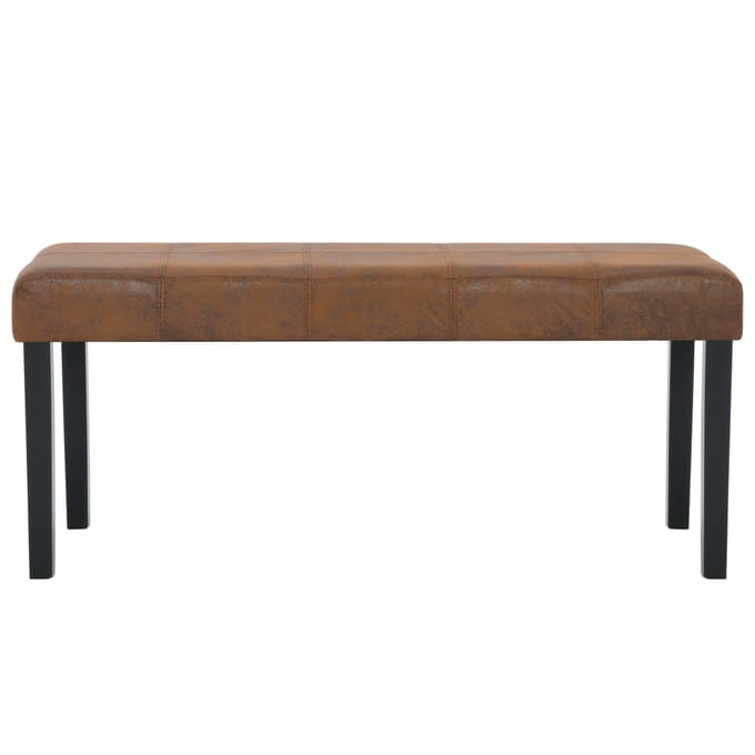 vidaXL - Bankje - 106 - cm - kunstsuède - bruin