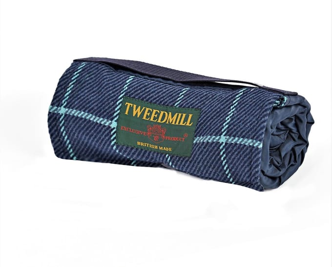 Picknickkleed Walker Navy - Tweed - Waterdicht - 66 × 98cm - Tweedmill