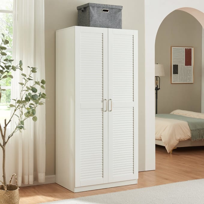 Kledingkast Finning 176x80x52 cm wit [en.casa]