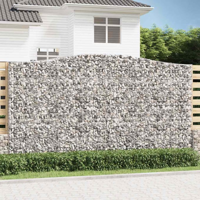 vidaXL - Schanskorven - 6 - st - gewelfd - 400x50x220/240 - cm - ijzer
