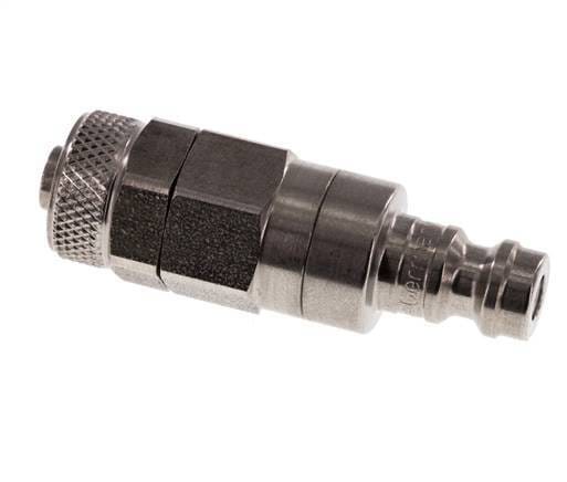 RVS DN 5 Luchtkoppeling Insteeknippel 6x8 mm Push-On Double Shut-Off - CLP5-N-S-SV-6