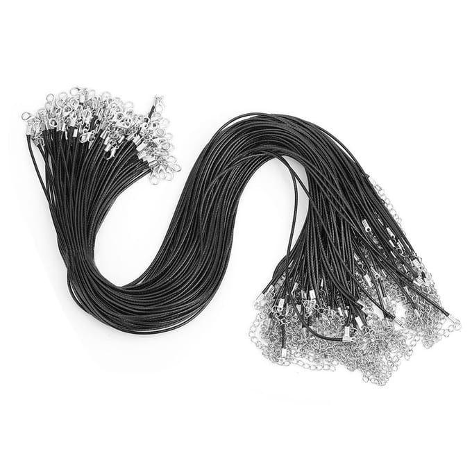 100 stuks Karabijnsluiting Wax Koord Gewaxt Draad Leren Koord Ketting DIY Sieraden Accessoire black