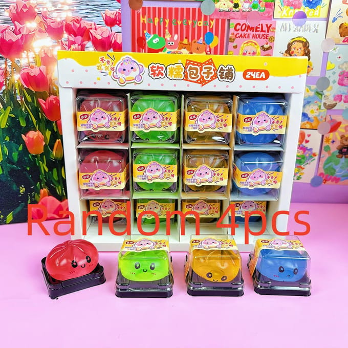 Mini Dumpling Squishy Stressballen Fidget Sensorisch Speelgoed Simulatie Voedsel Knijpspeelgoed Willekeurige Kleur