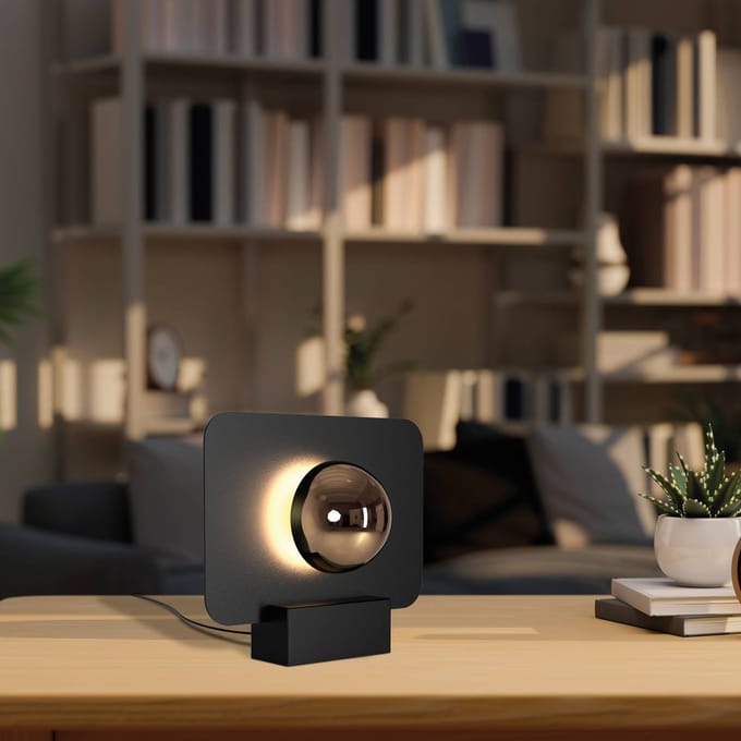 Mantra Iluminación Alba LED tafellamp, indirect verlichtingseffect, zwart