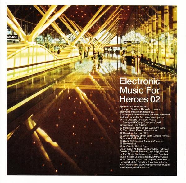 CD DIVERSEN - Electronic Music For Heroes 02 Duke100CD Hydrogen Dukebo 2002 VK Dans & Electronica Gebruikt brown