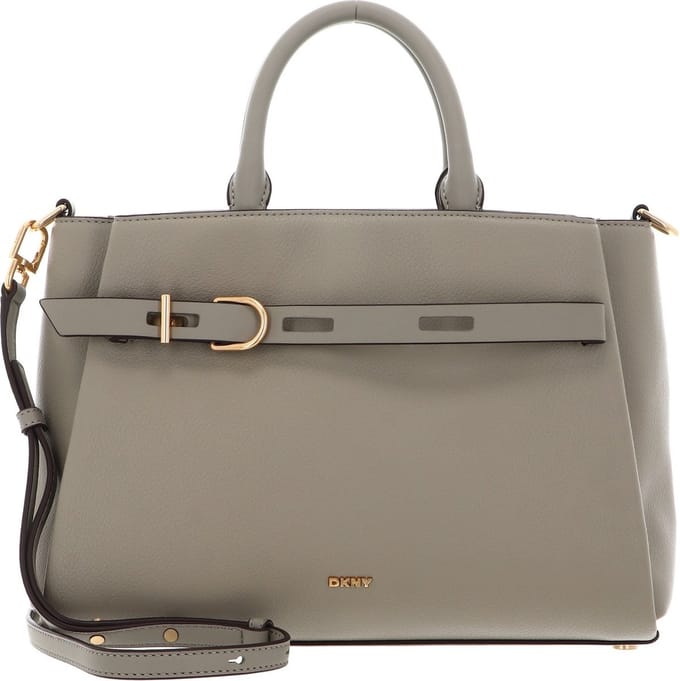 DKNY Leren Handtas Schoudertas Onyx Satchel Toffee Taupe