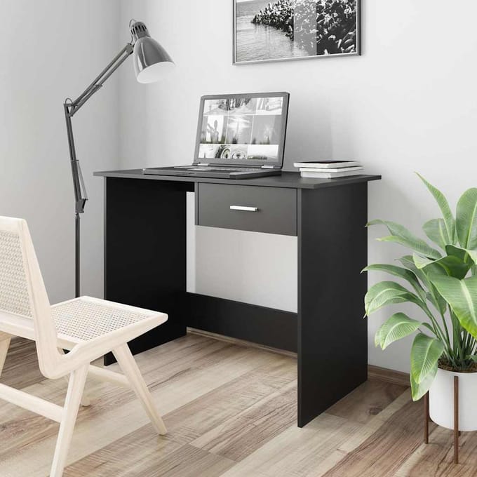 vidaXL - Bureau - 100x50x76 - cm - bewerkt - hout - wit