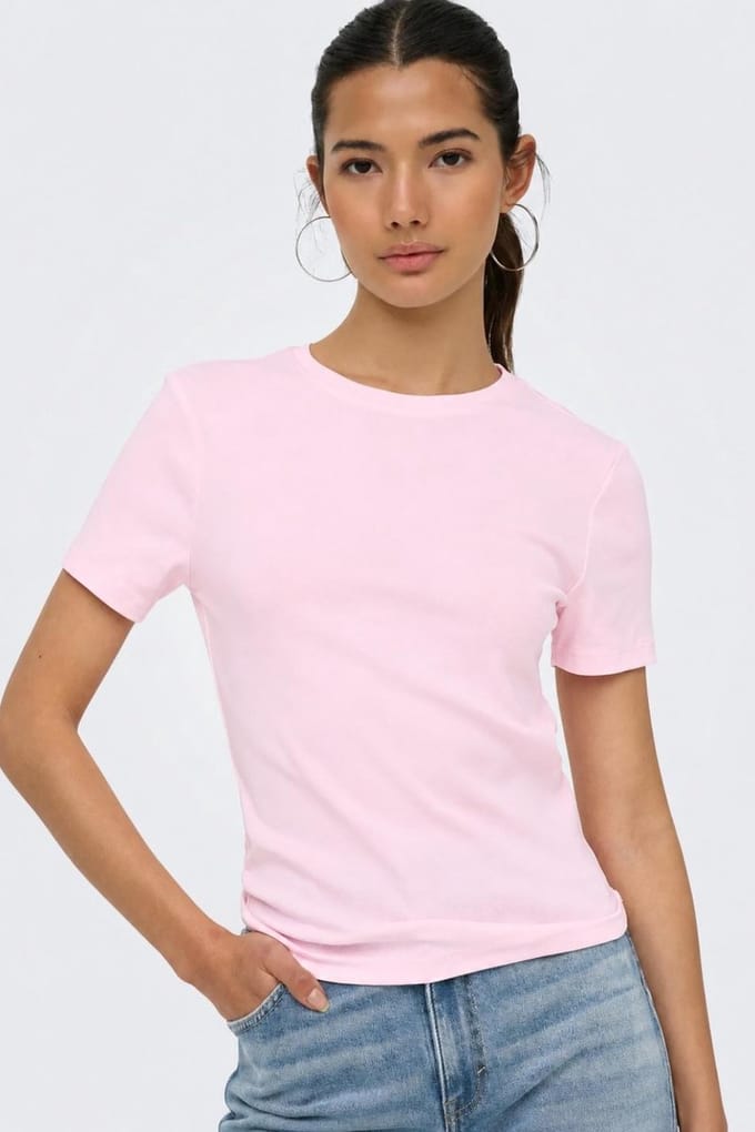 Slim fit t-shirt van katoenmix model 'RILEY'