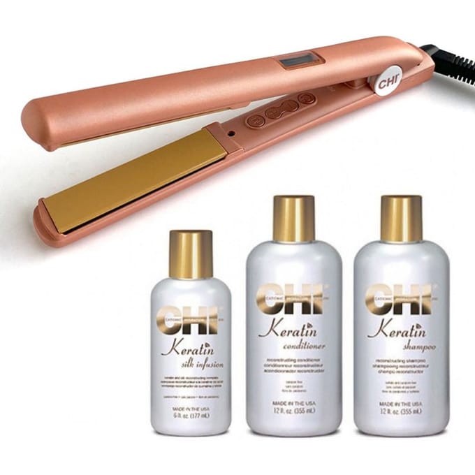 CHI Stijltang G2 Limited Edition Frosé + CHI Keratin set