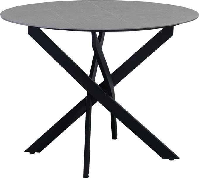 Dimehouse Eettafel Vivian marmerlook grijs 100 x 100 x 76 cm - Marmer - Modern - Rond