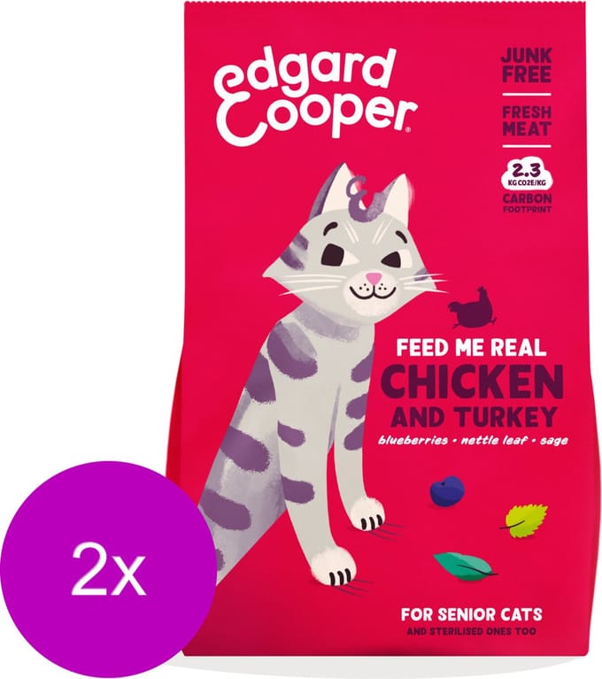 Edgard & Cooper Senior - Kattenvoer - 2 x Kip Kalkoen 2 kg