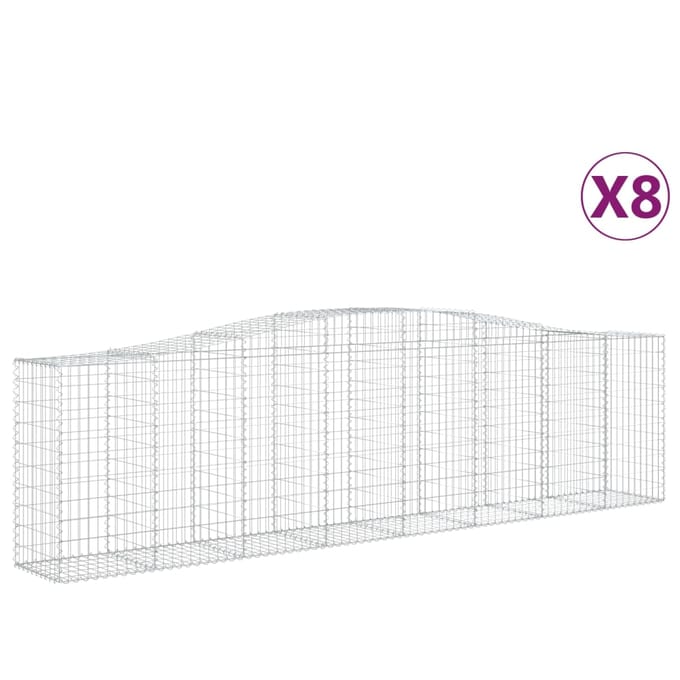 vidaXL - Schanskorven - 8 - st - gewelfd - 400x50x100/120 - cm - ijzer