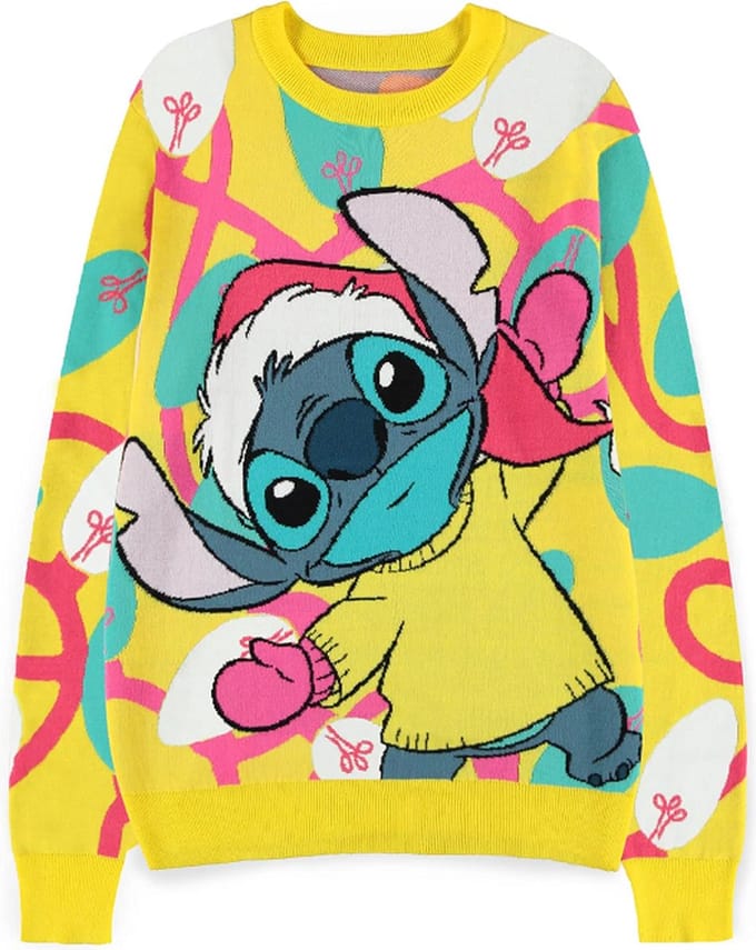 Disney - Stitch Kersttrui - M - Geel