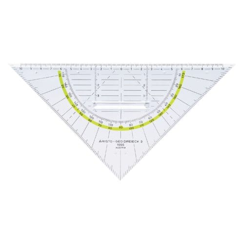 Geodriehoek aristo 1555/2 225mm met greep Transparant