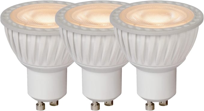 Lucide MR16 - Led lamp - Ø 5 cm - LED Dimbaar - GU10 (MR16) - 3x5W 3000K - Wit - Set van 3