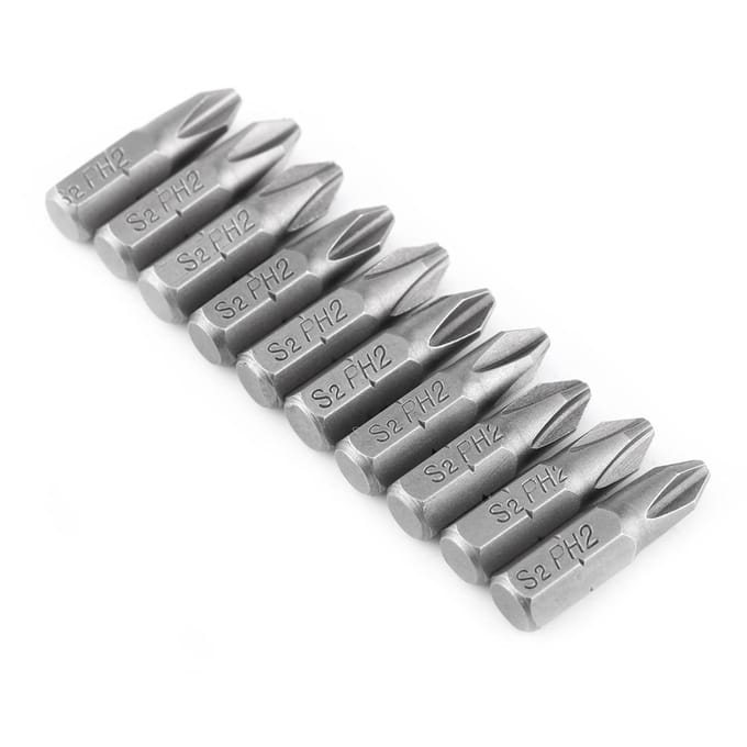10 Stuks 25mm Lengte 1/4 Inch Zeskant Schacht S2 Magnetisch PH2 Kruiskop Schroevendraaier Bits