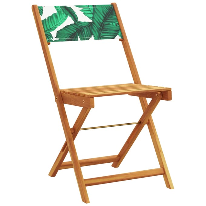 vidaXL - Klapstoelen, - 4 - stuks, - groene - stof - en - massief - hout