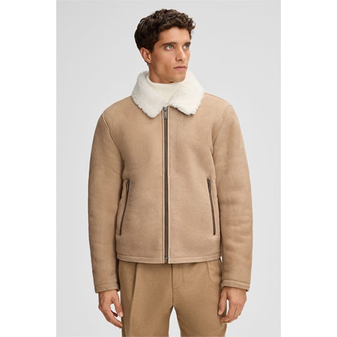 Leren jas Monty, beige