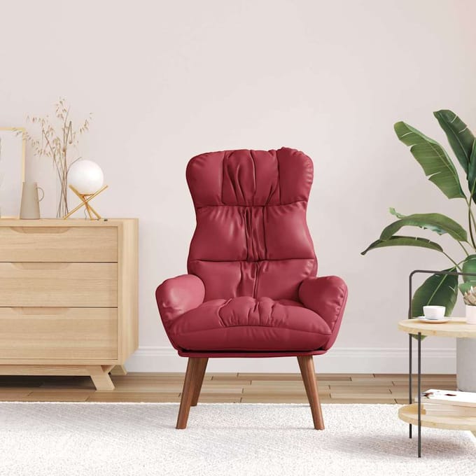 vidaXL - Fauteuil - Wijnrood - 69 - x - 74 - x - 93 - cm - Kunstleer