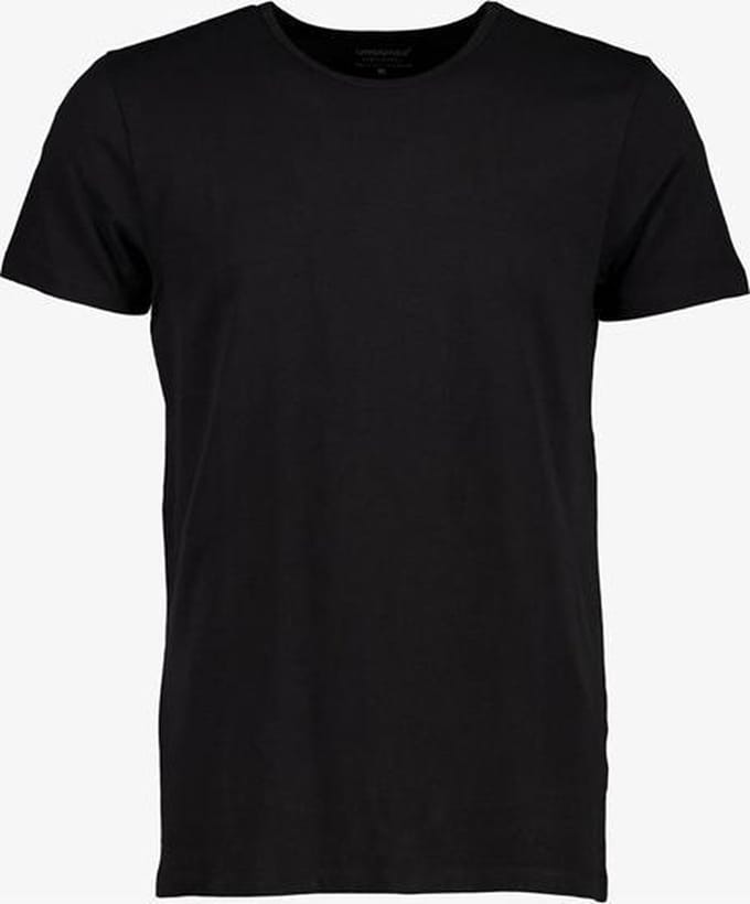 Unsigned heren T-shirt zwart ronde hals - Maat S