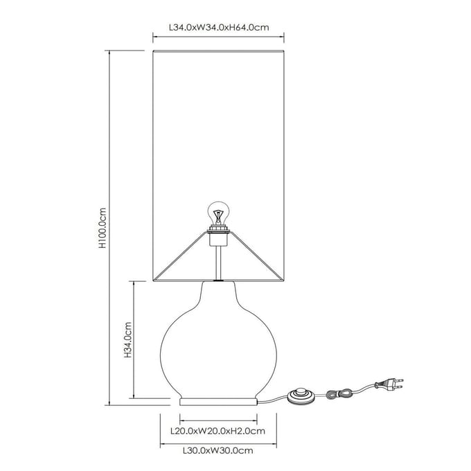 Lucide Vloerlamp Esterad, oker, Ø 34 cm, hoogte 100 cm, glas