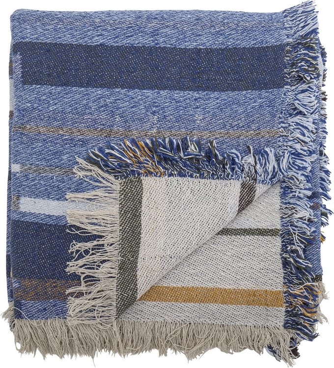 Bloomingville Plaid Toscana blauw 160x130cm