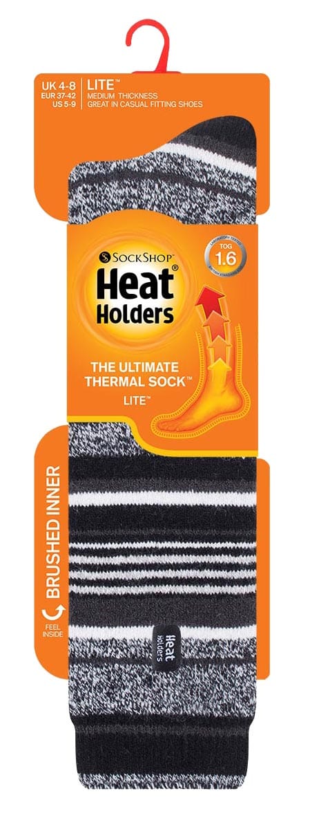 Heat Holders Lite - Lange thermo sokken voor dames - Zwarte Streep