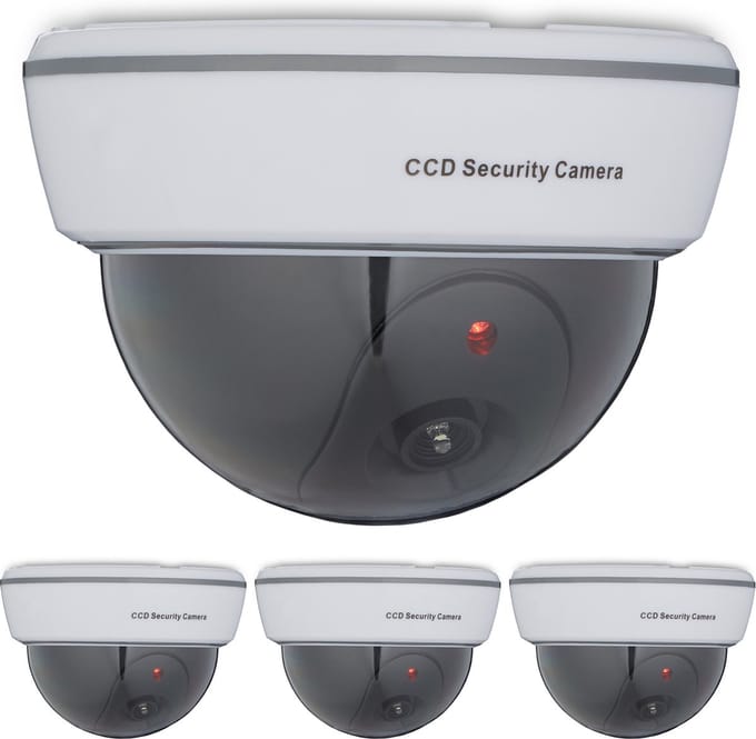 4x dummy dome camera - nepcamera - knipperende led - binnen & buiten - wit