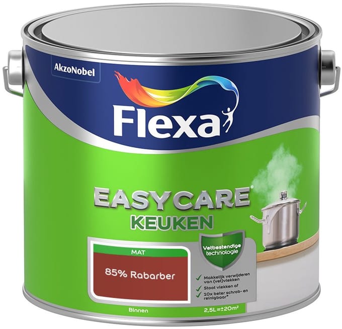 Flexa - Easycare Keuken - 85% Rabarber - Mengverf - 2,5 L