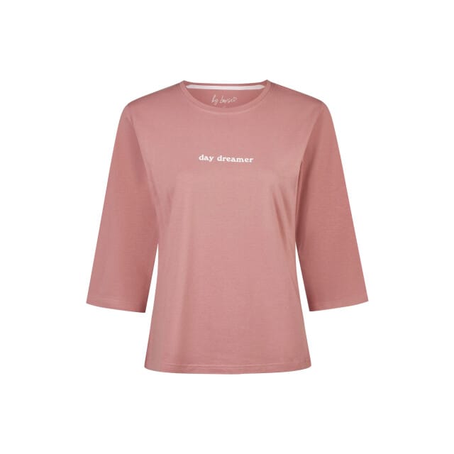 By Louise Dames pyjama set lang driekwart mouw oudroze/wit gebloemd
