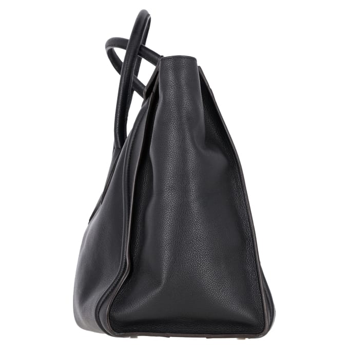 Celine Geroemde Schouder Luggage Tote Tas in Zwart Leder