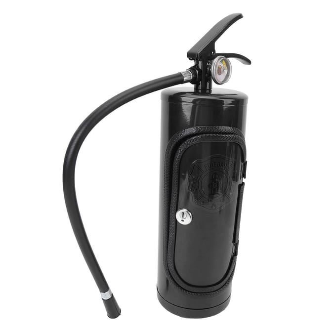 Porte-bouteille d'extincteur de feu Boîte de rangement à vin décorative unique en fer en forme d'extincteur de feu Black