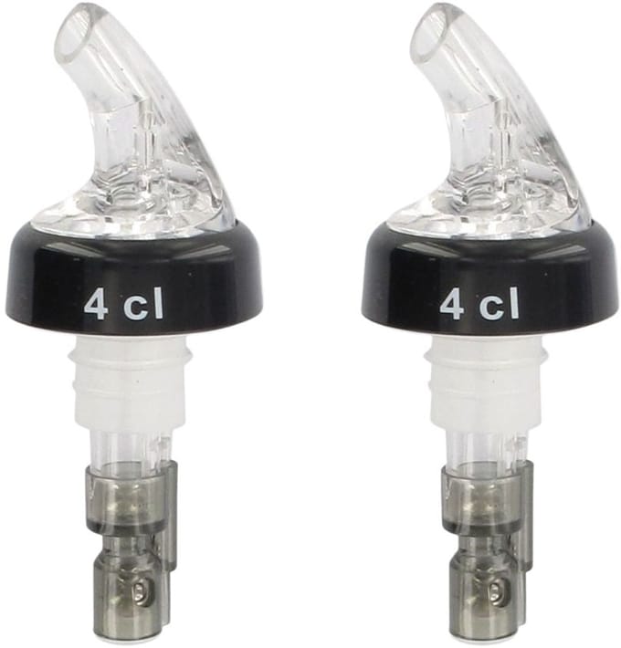 Set van 2 doseerdoppen met kogel voor alcohol 4 cl Fackelmann