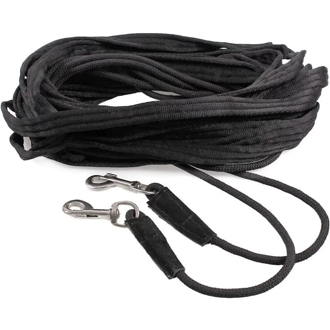 QHP - Dubbele Longeerlijn - Black - 16 Meter