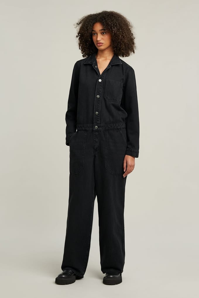 G-Star 1 Pocket Overall L/s Worn In Black Onyx Größe: M | Jumpsuits Outlet | Damen | Schwarz