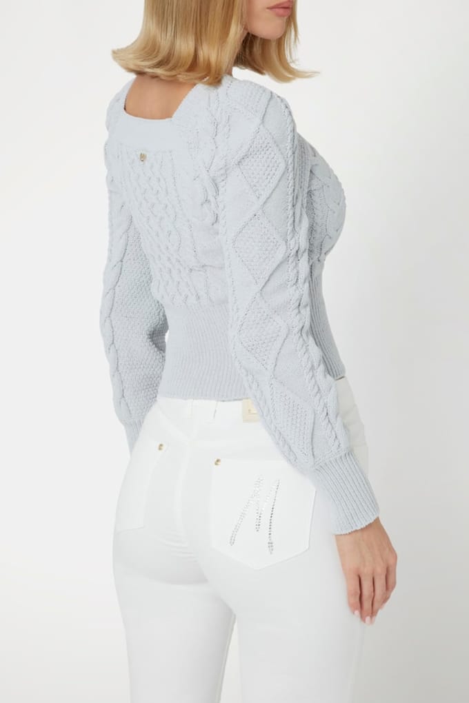 GUESS Marciano By  Ls Micro Chenille Ky Silk Gray Größe: XL | Strickpullover Outlet | Damen | Grau