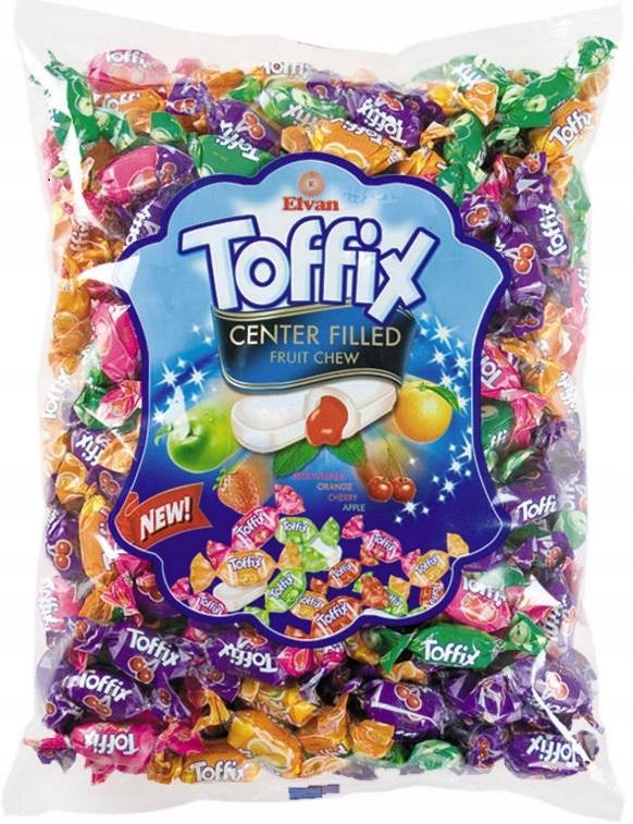 Bonbons Elvan Toffix 1000g avec garniture aux fruits
