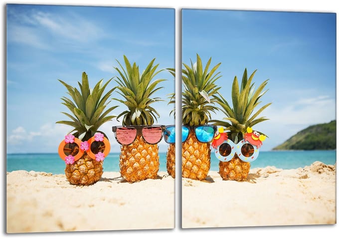 TMK ArtDeko - Snijplank - Ananas - Glas - 40x52 cm