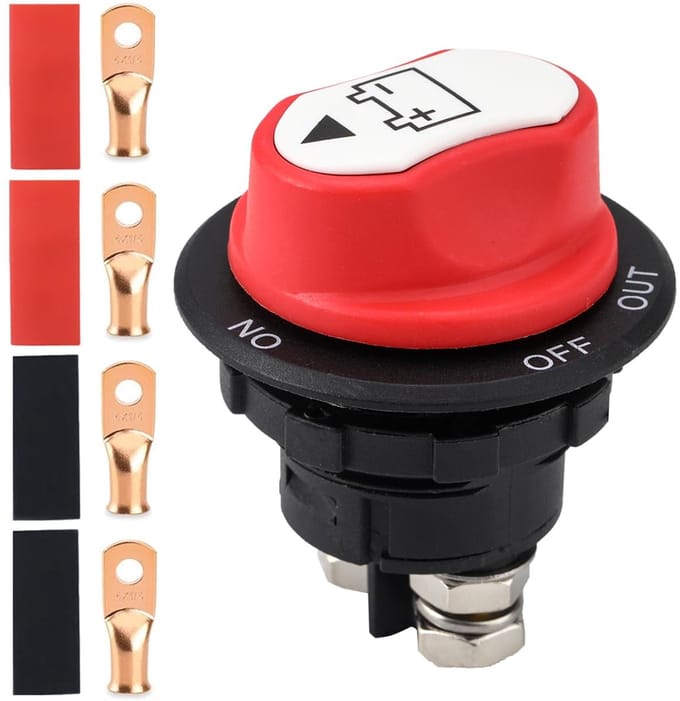 100A Auto Accu Scheidingsschakelaar - 12V-24V Batterij Isolatorschakelaar voor Marine, Caravan, Auto, Motor