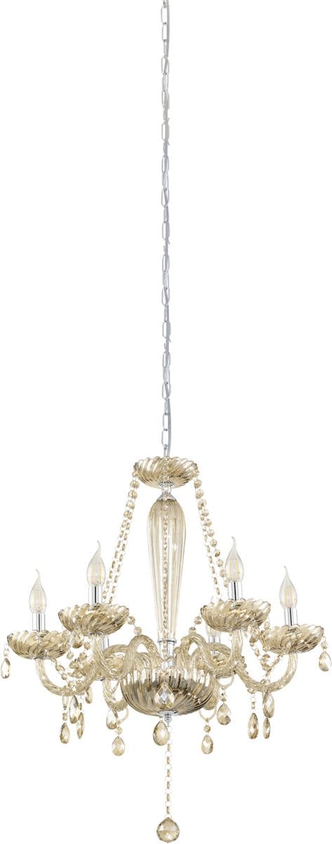 Stars of Light Basilano Kroonluchter Hanglamp - E14 - Ø 72 cm - Chroom|Cognac