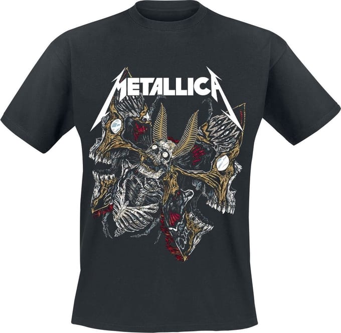 Metallica - Skull Moth Heren T-shirt - L - Zwart
