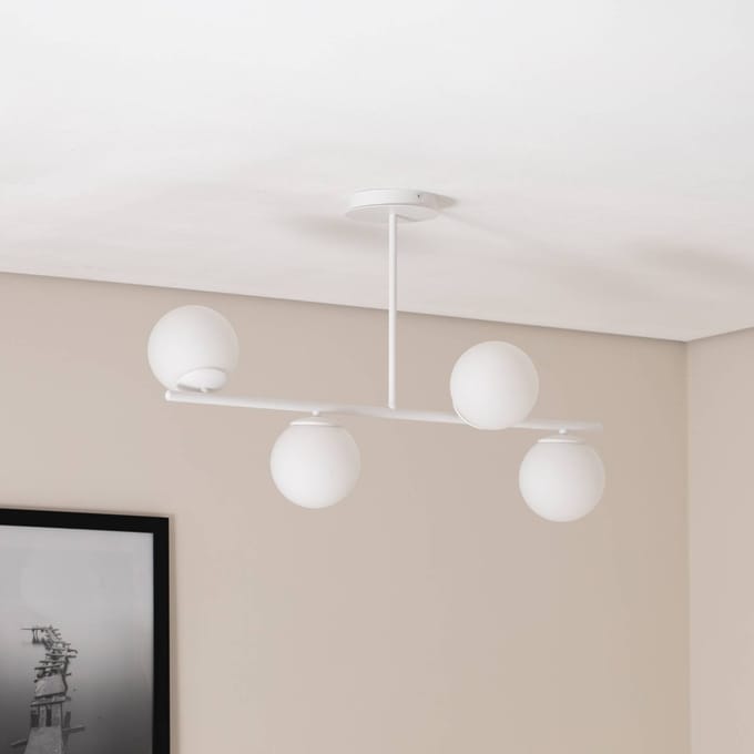 EMIBIG LIGHTING Plafondlamp Kabo, 1-armig, wit, 4-lamps
