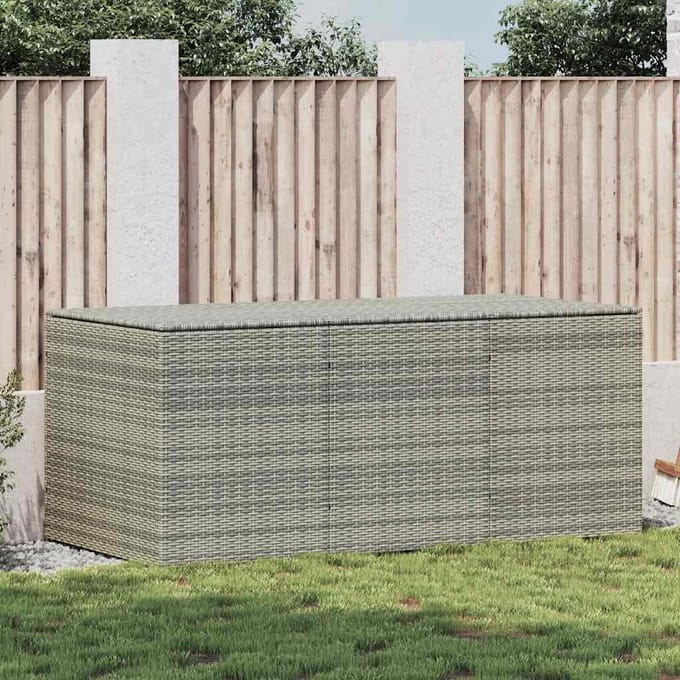 vidaXL - Tuinbox - 180x90x70 - cm - poly - rattan - grijs