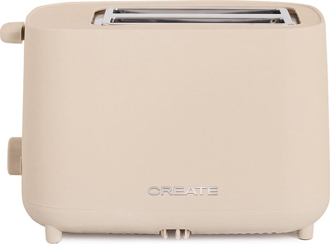 CREATE - Broodrooster van 750 W - Met beveiligingssysteem - Zes vermogensniveaus - Zand - TOAST STUDIO