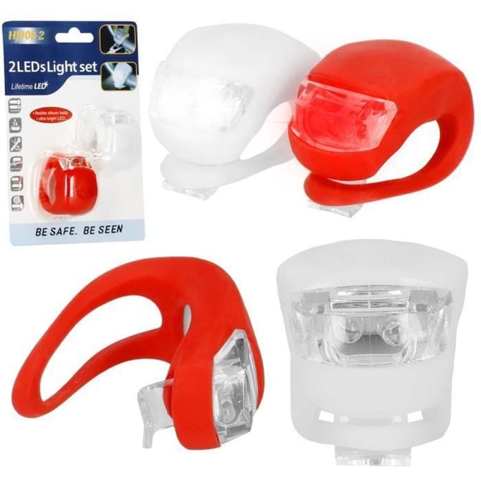 Springos Fietslamp - Fietslicht - Fietsverlichting - Achterlicht fiets - Wit/Rood