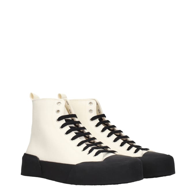 Jil Sander Beige Stoffen Hoge Sneakers